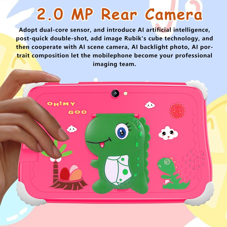 C75 Dinosaur 7 inch WiFi Kids Tablet PC, Android 7.0 MT6735 Octa Core CPU, 2GB+16GB