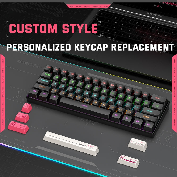 ONIKUMA G55 61 Keys RGB Colorful Lighting Wired Gaming Mechanical Keyboard, G55