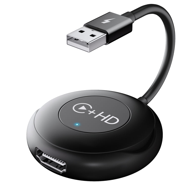 USB and HDMI Wired to Wireless CarPlay Auto Adapter, USB + HDMI Round