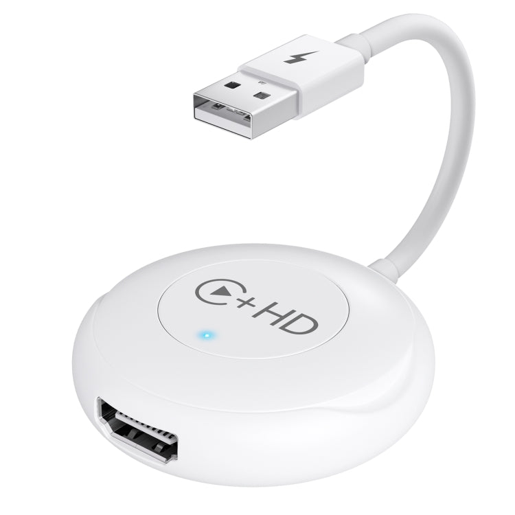 USB and HDMI Wired to Wireless CarPlay Auto Adapter, USB + HDMI Round