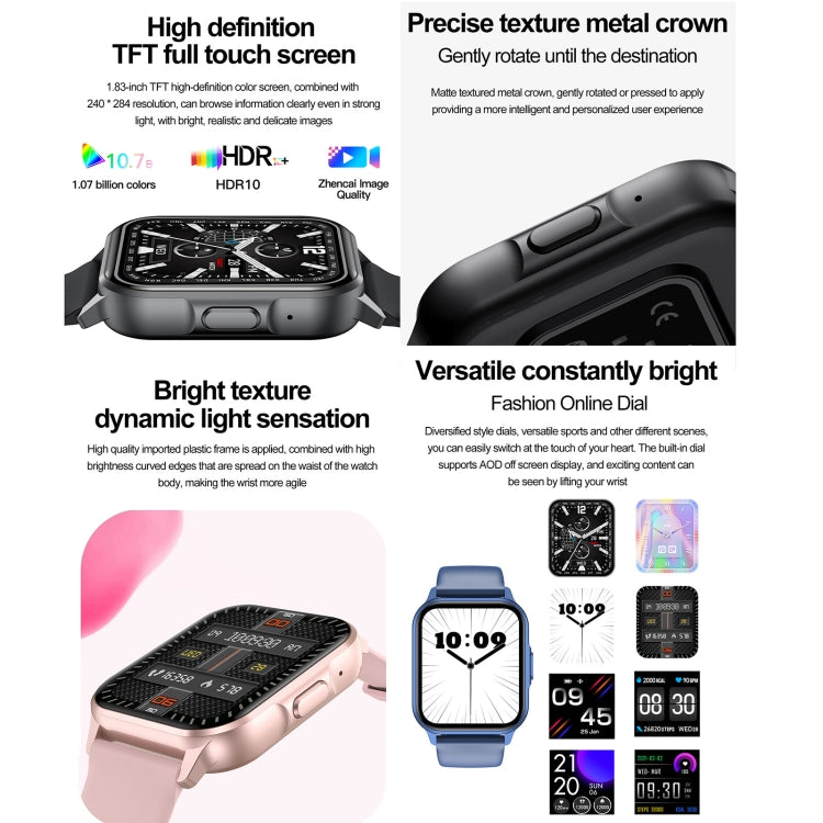 ZW36 1.83 inch BT Call Smart Watch, Blood oxygen / Blood Pressure / Heart Rate
