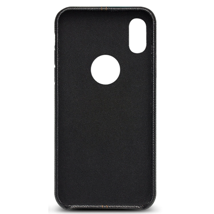 For iPhone X / XS QIALINO Deerskin Texture Cowhide Leather Protective Case