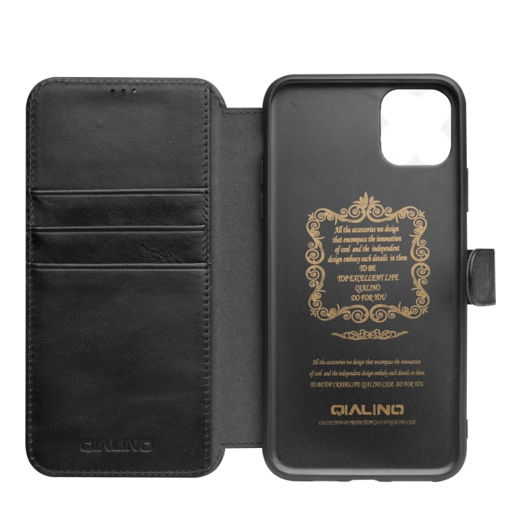 QIALINO Business Magnetic Buckle Horizontal Flip Leather Case with Card Slots, For iPhone 11, For iPhone 11 Pro, For iPhone 11 Pro Max