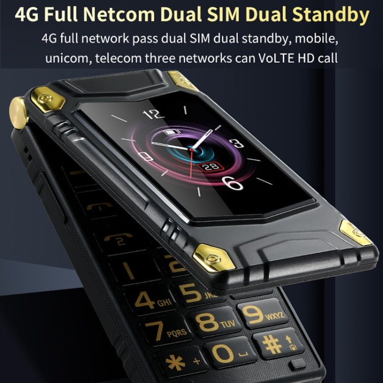 M7+ 4G Dual Screen Flip Elder Rugged Phone, 2.8 inch Inner, 2.4 inch Outer, 6800mAh Battery, 24 Keys, Flashlight, Network: 4G, Dual SIM, SOS, EU Plug, US Plug, UK Plug