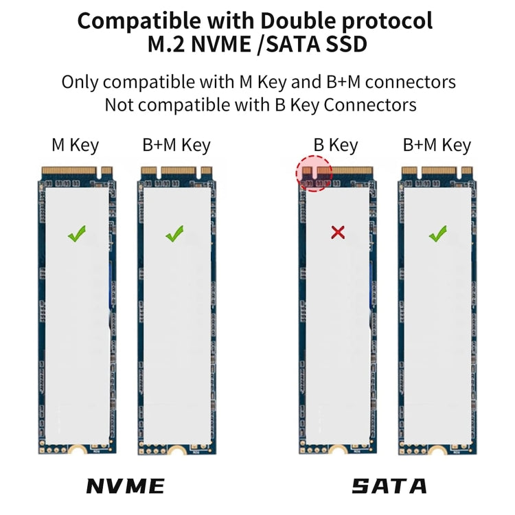 Onten UCA322+ 10Gbps M.2 M-key NVMe NGFF SSD Enclosure, Onten UCA322+