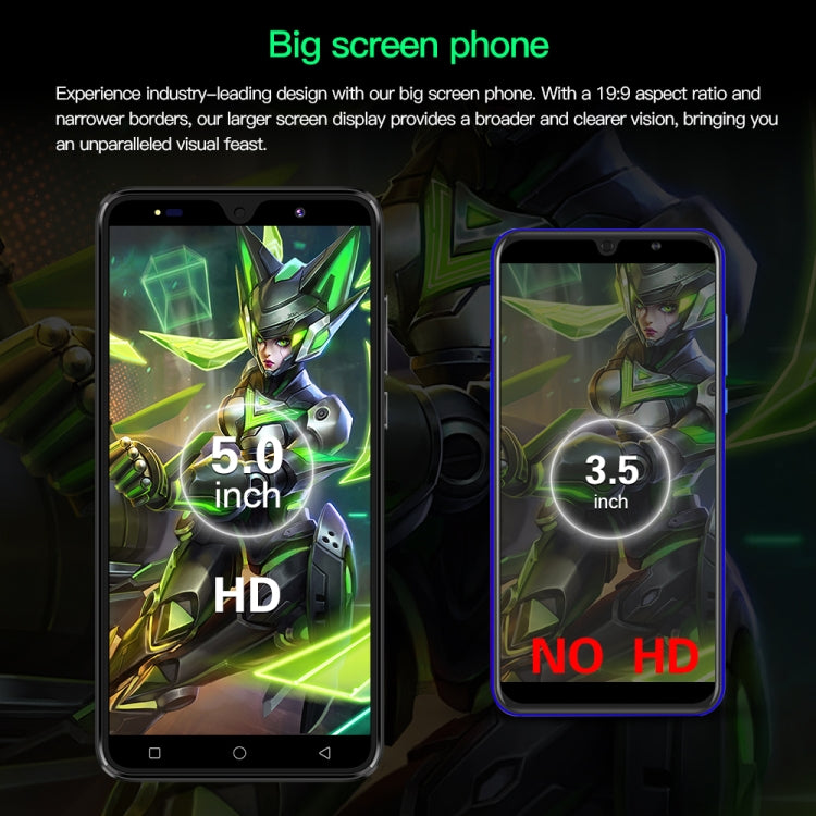 Povo6 Neo / DP29, 1GB+16GB, Face Identification, 5.0 inch Android 8.1 MTK6580M Quad Core, Network: 3G, Dual SIM, EU Plug, US Plug, UK Plug, AU Plug