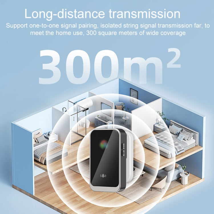 A20 Pro Plug in Free Waterproof Rechargeable Long-distance Wireless Doorbell, A20 Pro (EU Plug)