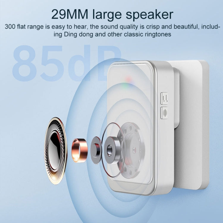 A20 Pro Plug in Free Waterproof Rechargeable Long-distance Wireless Doorbell, A20 Pro (EU Plug)