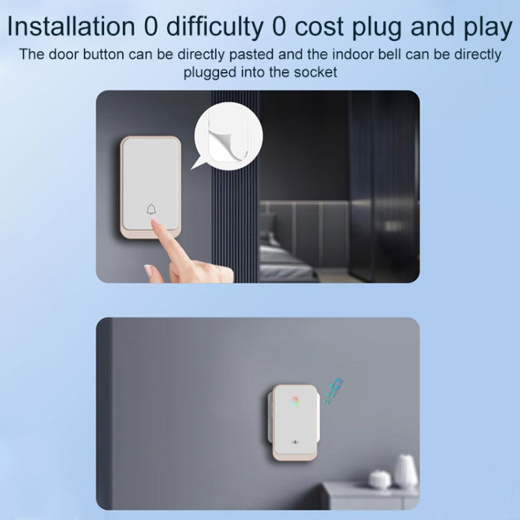 A20 Pro Plug in Free Waterproof Rechargeable Long-distance Wireless Doorbell, A20 Pro (EU Plug)
