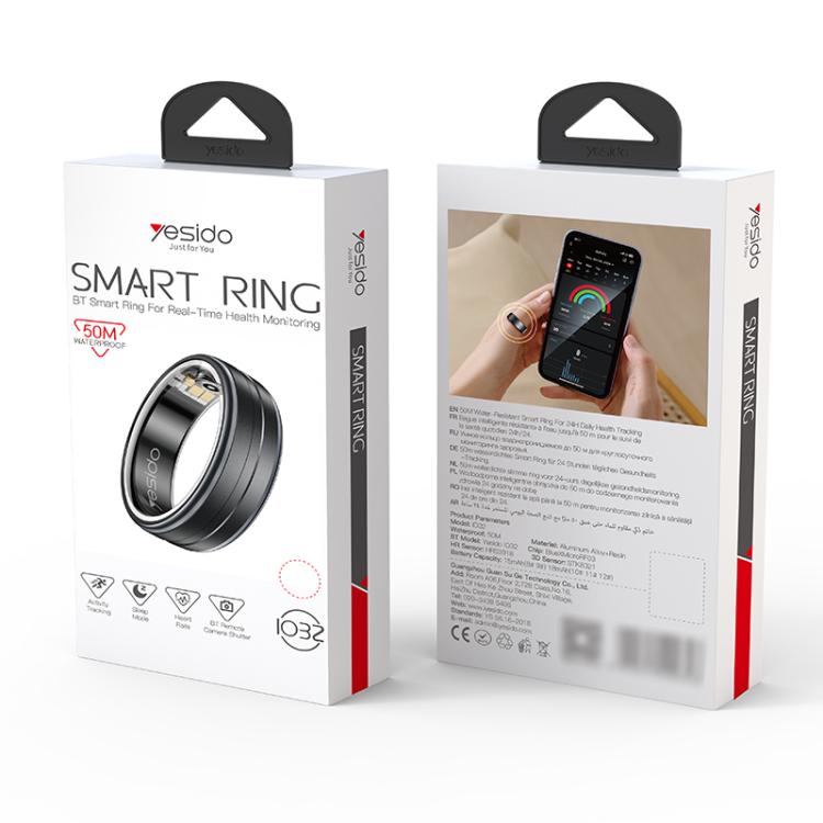 Yesido IO32 Health Monitor Smart Ring, Support Body Temperature / Heart Rate / Blood Pressure / Female Physiological Reminder, 57mm Inner Circumference, 60mm Inner Circumference, 63mm Inner Circumference, 65mm Inner Circumference, 68mm Inner Circumference