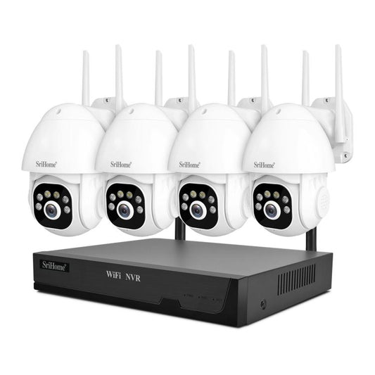 SriHome NVS001E-IPC039B 5MP 8CH HD NVR Wireless Cameras Set, US Plug, EU Plug, AU Plug, UK Plug