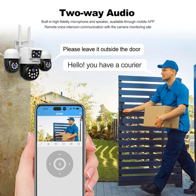 SriHome SH069 8MP 3X Digital Zoom HD Quad-lens Security Camera, US Plug, EU Plug, AU Plug, UK Plug