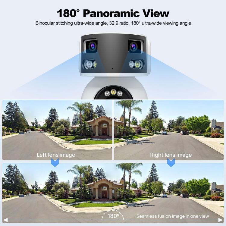 SriHome SH055B 8MP HD Multi-lens Super Wide Angle Panoramic PTZ Dome Camera, SH055B