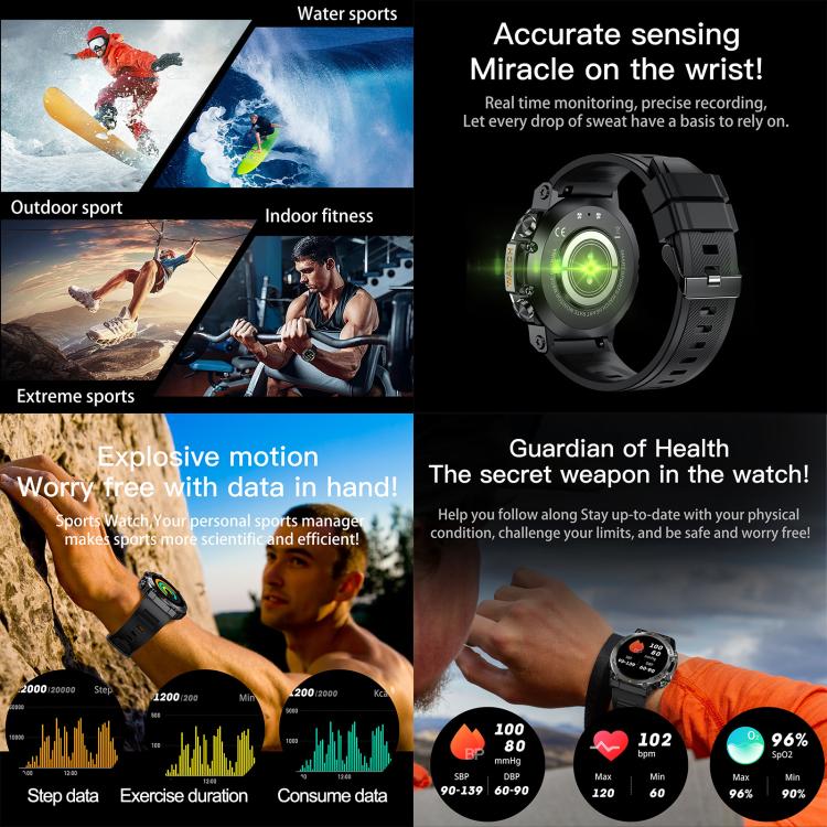 AK61 BT Call Smart Watch, Support Blood Pressure / Heart Rate / Sports Health Monitoring Fitness Tracker