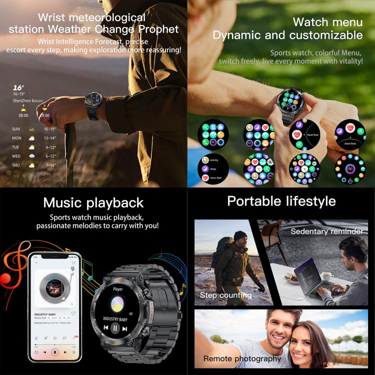 AK61 BT Call Smart Watch, Support Blood Pressure / Heart Rate / Sports Health Monitoring Fitness Tracker