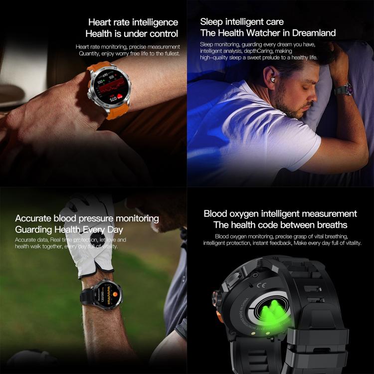 AK77 BT Call Smart Watch, Support Blood Oxygen / Blood Pressure / Heart Rate / Sports Health Monitoring Fitness Tracker