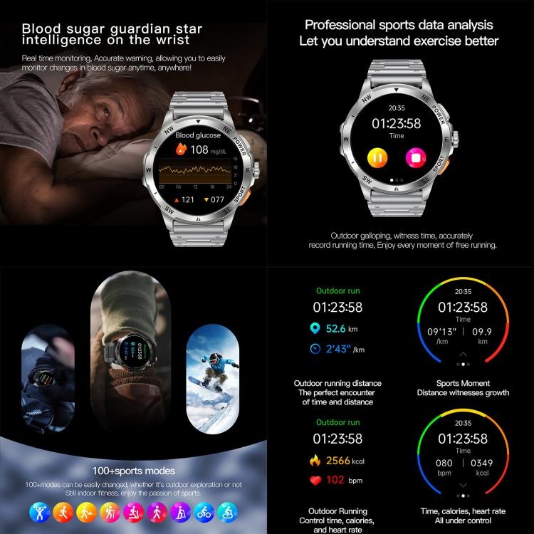 AK77 BT Call Smart Watch, Support Blood Oxygen / Blood Pressure / Heart Rate / Sports Health Monitoring Fitness Tracker