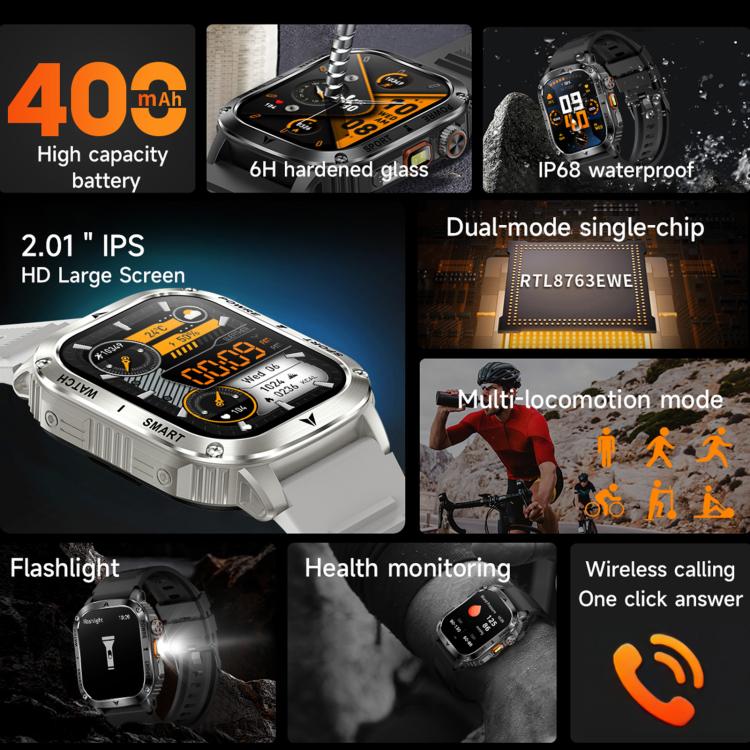 AK80 BT Call Smart Watch, Support Blood Oxygen / Blood Pressure / Heart Rate / Sports Health Monitoring Fitness Tracker