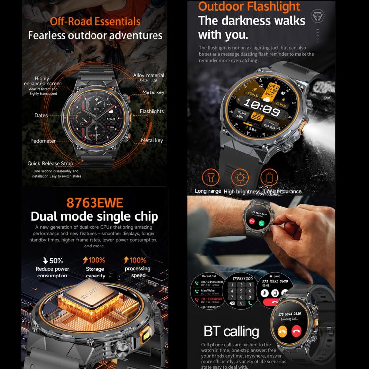 AK81 BT Call Smart Watch, Support Blood Pressure / Heart Rate / Sports Health Monitoring Fitness Tracker