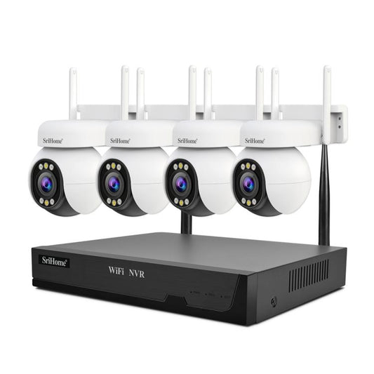 SriHome NVS001-IPC051 4MP 8CH HD NVR Wireless Security Camera System Kit, NVS001-IPC051