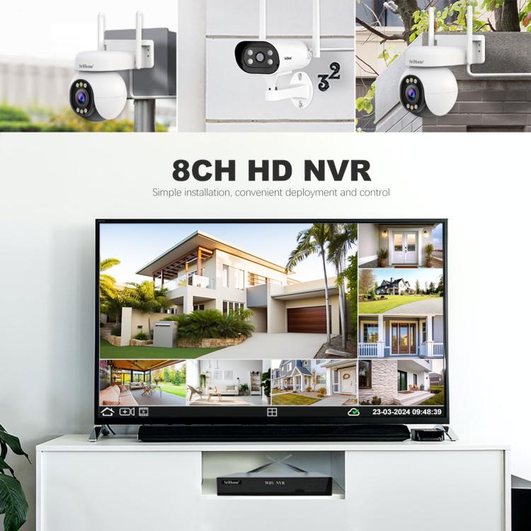 SriHome NVS001-IPC051 4MP 8CH HD NVR Wireless Security Camera System Kit, NVS001-IPC051
