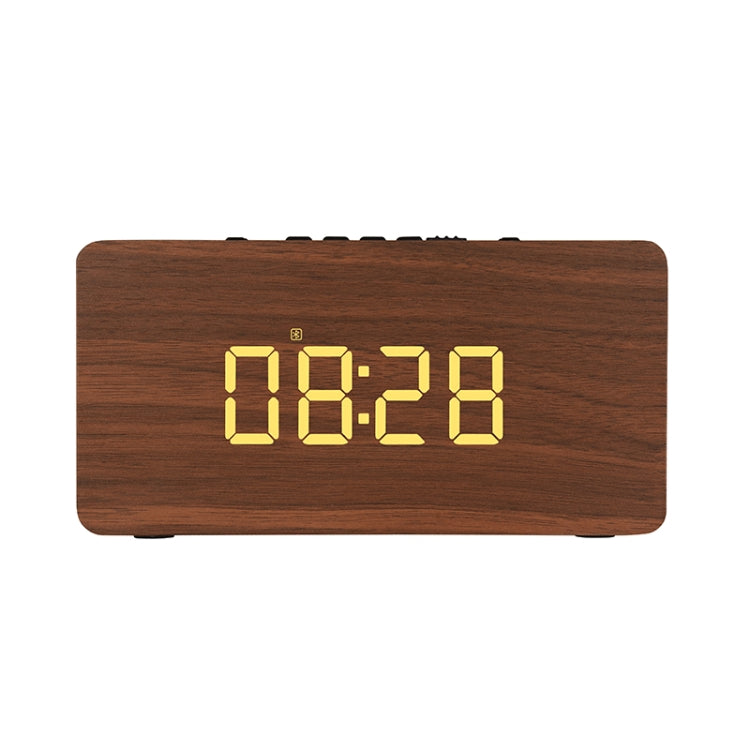 W5C Subwoofer Wooden Clock Bluetooth Speaker, Support TF Card & 3.5mm AUX, Brown Wood, Yellow Wood