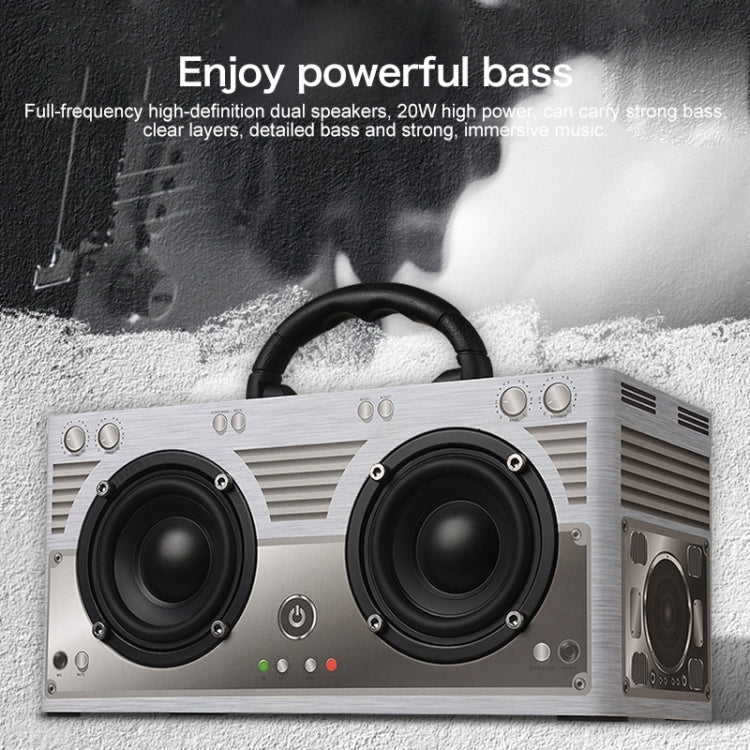 W9 Portable Retro Wooden Bluetooth Speaker, Support TF Card & 3.5mm AUX