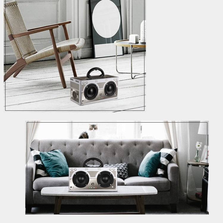 W9 Portable Retro Wooden Bluetooth Speaker, Support TF Card & 3.5mm AUX