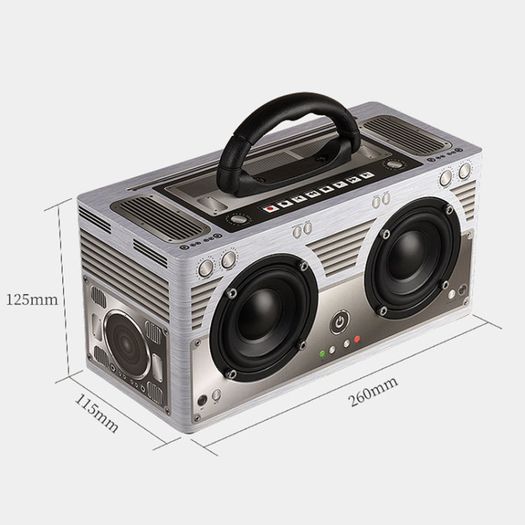 W9 Portable Retro Wooden Bluetooth Speaker, Support TF Card & 3.5mm AUX