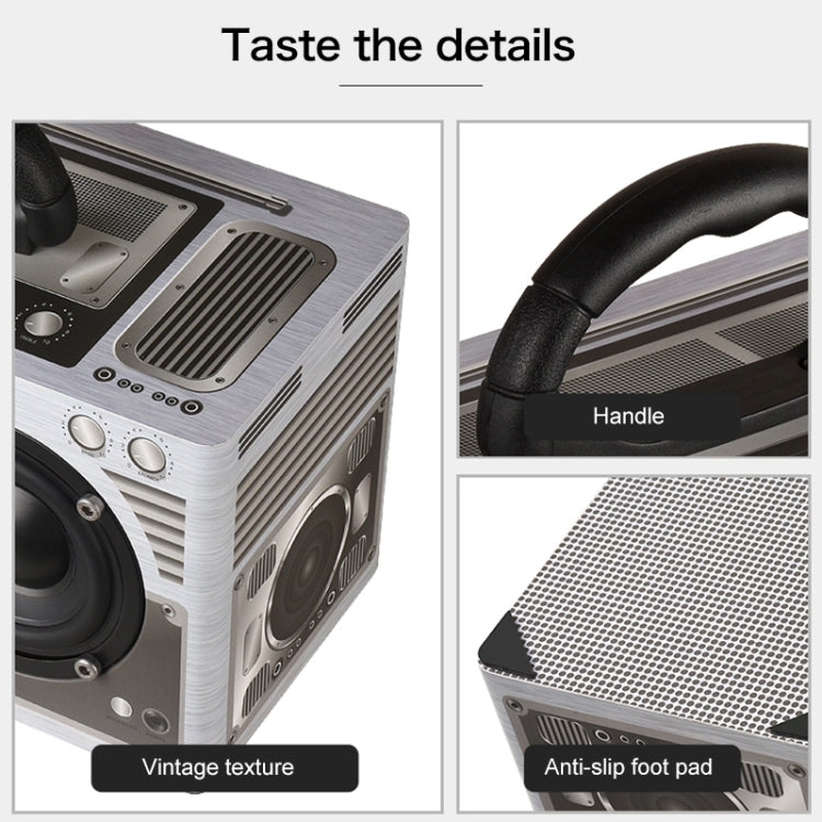 W9 Portable Retro Wooden Bluetooth Speaker, Support TF Card & 3.5mm AUX
