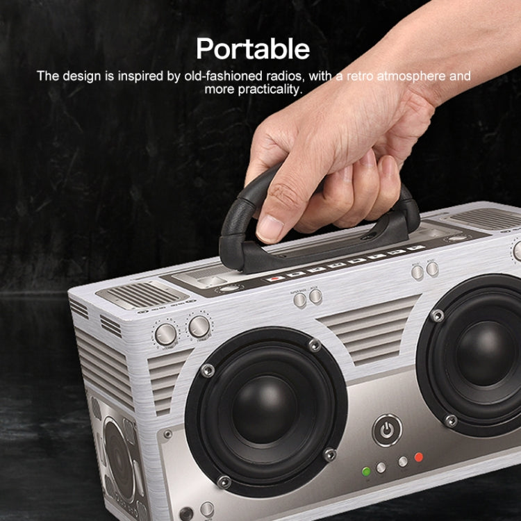 W9 Portable Retro Wooden Bluetooth Speaker, Support TF Card & 3.5mm AUX