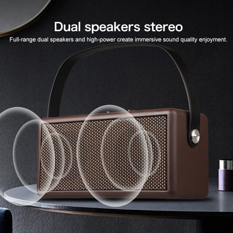 D30 Portable Subwoofer Wooden Bluetooth 4.2 Speaker, Support TF Card & 3.5mm AUX & U Disk Play