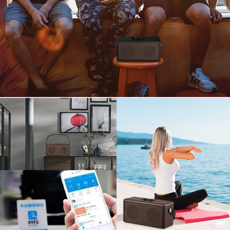D30 Portable Subwoofer Wooden Bluetooth 4.2 Speaker, Support TF Card & 3.5mm AUX & U Disk Play