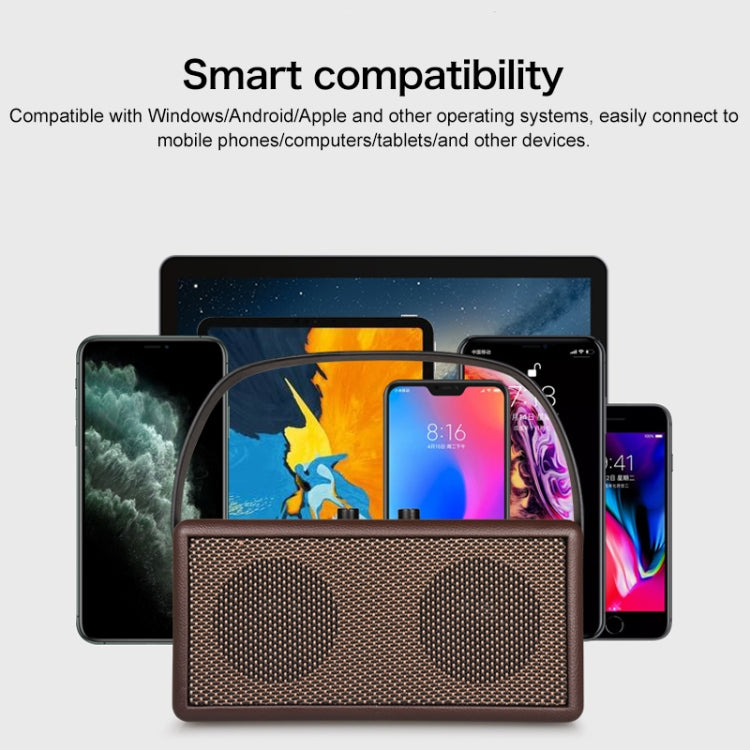 D30 Portable Subwoofer Wooden Bluetooth 4.2 Speaker, Support TF Card & 3.5mm AUX & U Disk Play