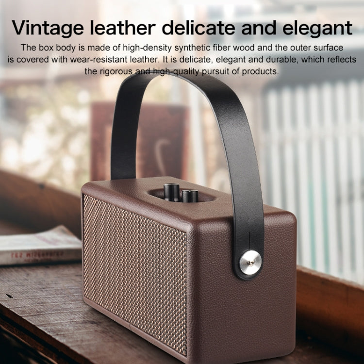 D30 Portable Subwoofer Wooden Bluetooth 4.2 Speaker, Support TF Card & 3.5mm AUX & U Disk Play