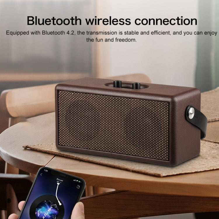 D30 Portable Subwoofer Wooden Bluetooth 4.2 Speaker, Support TF Card & 3.5mm AUX & U Disk Play