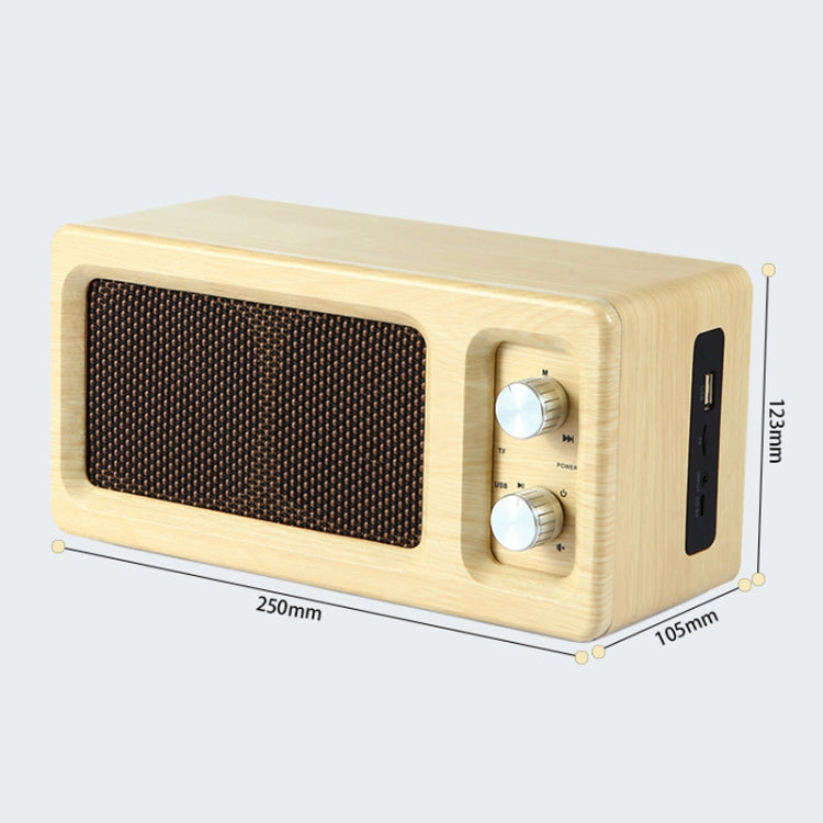 D60 Subwoofer Wooden Bluetooth 4.2 Speaker, Support TF Card & 3.5mm AUX & U Disk Play