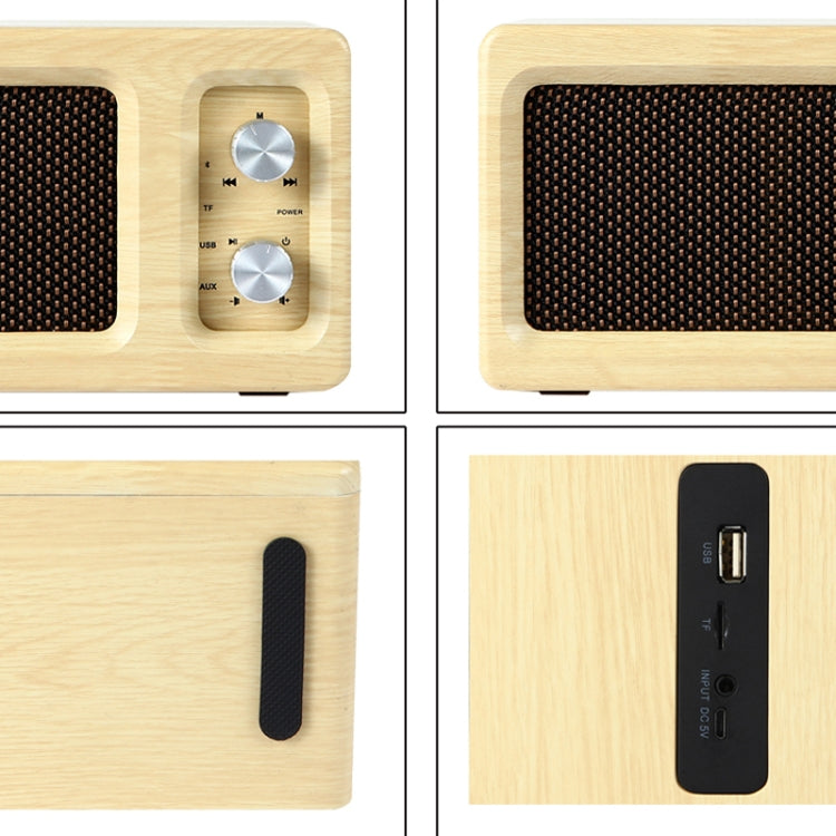 D60 Subwoofer Wooden Bluetooth 4.2 Speaker, Support TF Card & 3.5mm AUX & U Disk Play