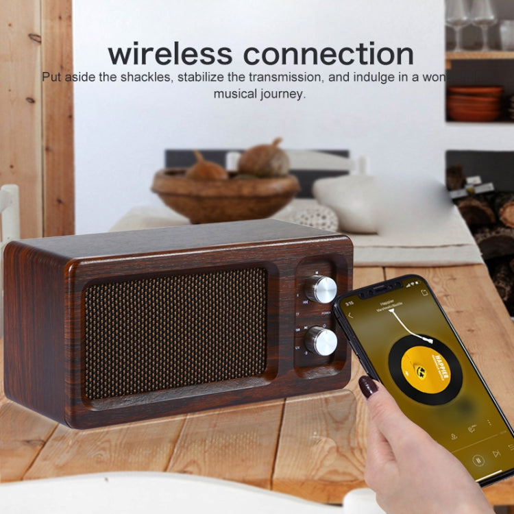 D60 Subwoofer Wooden Bluetooth 4.2 Speaker, Support TF Card & 3.5mm AUX & U Disk Play