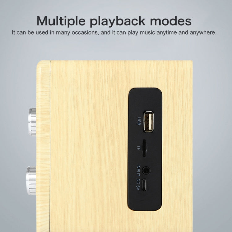 D60 Subwoofer Wooden Bluetooth 4.2 Speaker, Support TF Card & 3.5mm AUX & U Disk Play
