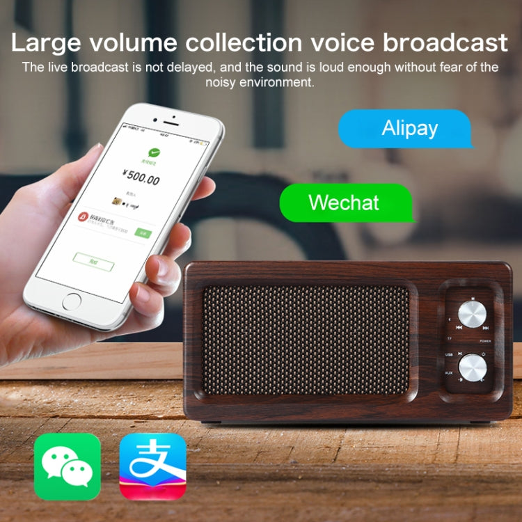 D60 Subwoofer Wooden Bluetooth 4.2 Speaker, Support TF Card & 3.5mm AUX & U Disk Play