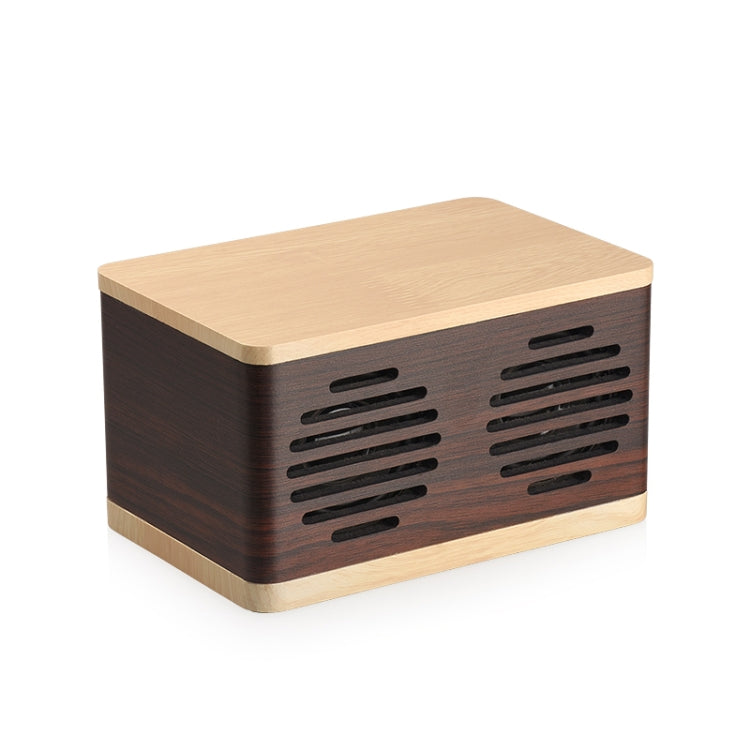 D70 QI Standard Subwoofer Wooden Bluetooth 4.2 Speaker, Support TF Card & 3.5mm AUX, Yellow, Brown