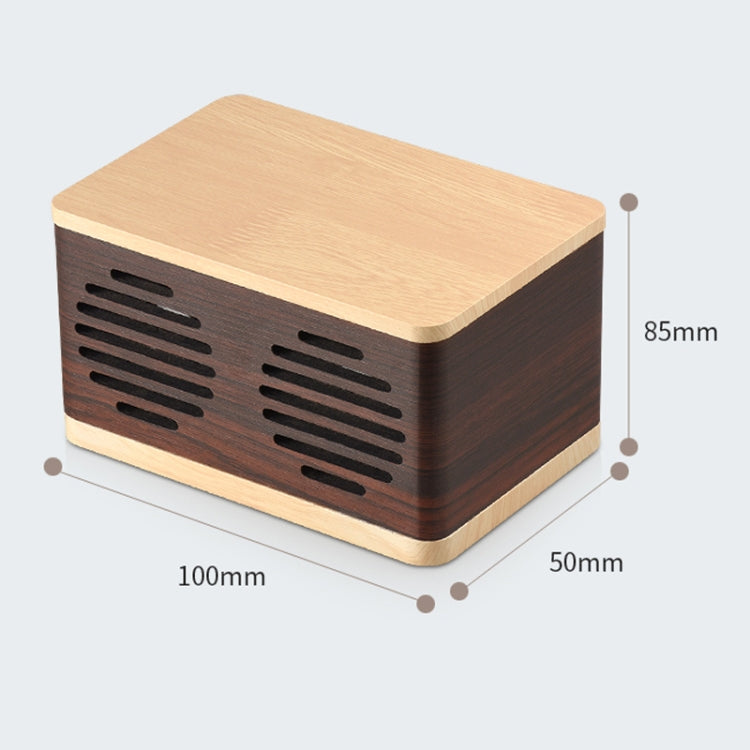 D70 QI Standard Subwoofer Wooden Bluetooth 4.2 Speaker, Support TF Card & 3.5mm AUX, Yellow, Brown
