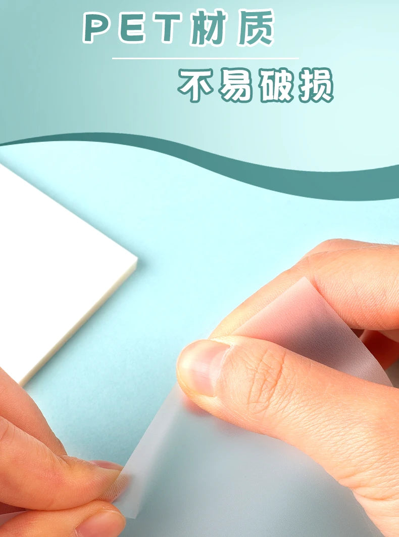 MOHAMM 50/100 Sheets Transparent Waterproof Posted It Sticky Note Pads Notepads Posits for School Stationery Office Supplies