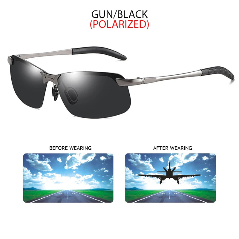 FUQIAN Photochromic Sunglasses Men Women Vintage Metal Polarized Sun Glasses For Male Night Vision Driving Sunglass