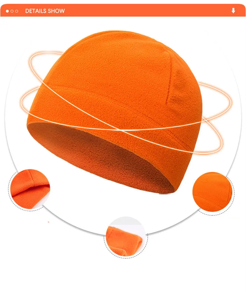 Windproof Women Men Polar Fleece Warm Beanie Hat Cap Male Lady Autumn Winter Soft Comfortable Ski Cycling Cap Hat For Women Men