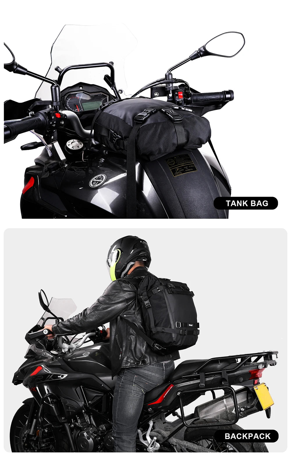 Motorbike Motorcycle Luggage Pack Multi-Function Waterproof Motocross Rear Seat Bag 10L 20L 30L Outdoor Riding Backpack