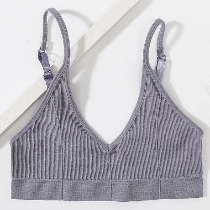 Seamless Tube Tops Women Push Up Bras U-shaped Back Bra Sexy Lingerie Female Brassiere Adjust Straps Ribbed Sports Underwear