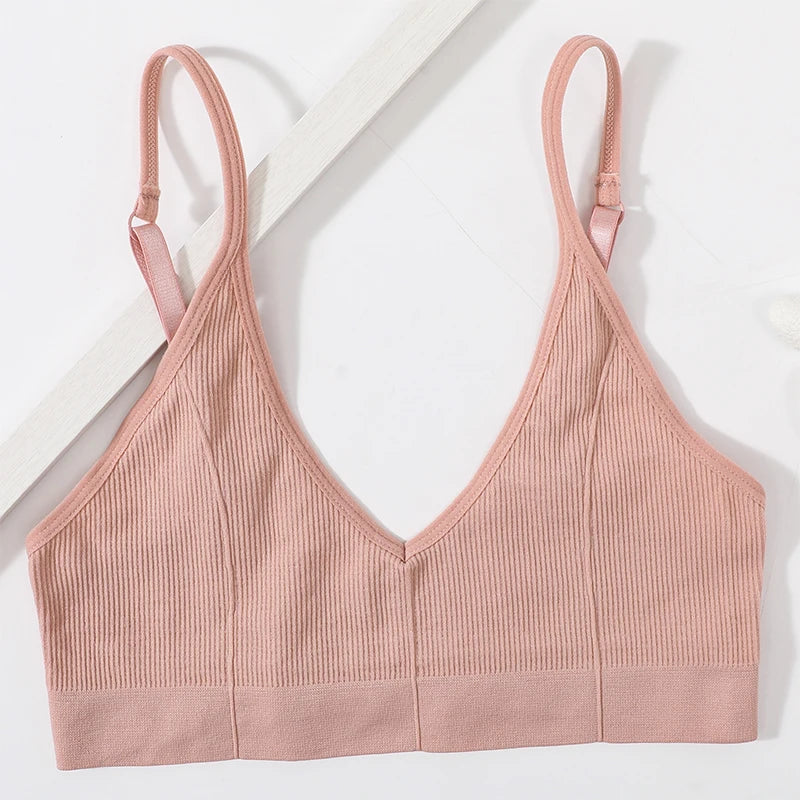 Seamless Tube Tops Women Push Up Bras U-shaped Back Bra Sexy Lingerie Female Brassiere Adjust Straps Ribbed Sports Underwear