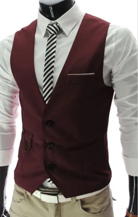 M-7XL 2025 New Dress Vests For Men Slim Fit Mens Suit Vest Male Waistcoat Gilet Homme Casual Sleeveless Formal Business Jacket